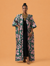 Load image into Gallery viewer, Pink, Green &amp; Gold Floral Brocade Kimono
