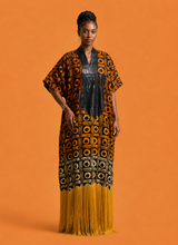 Load image into Gallery viewer, Ankara Fringe Bubu Dress
